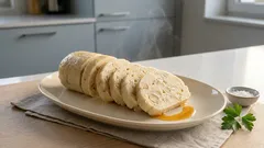 Domácí houskové knedlíky vařené ve vodě: nadýchané a krásně drží tvar